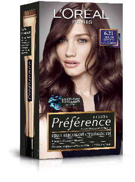 Фарба для волосся L’Oréal Paris Preference відтінок 6.21 Риволі. Перламутровий світло-каштановий