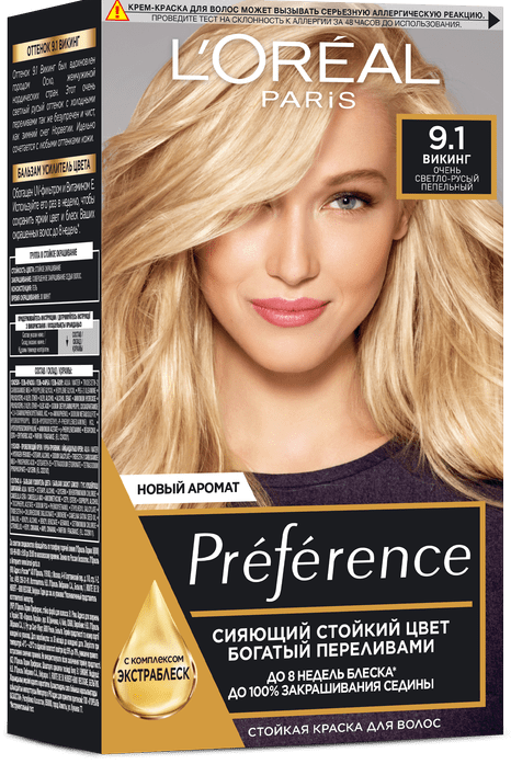 Фарба для волосся L’Oréal Paris Preference відтінок 9.1 Рим дуже світло-русявий попелястий 174 мл