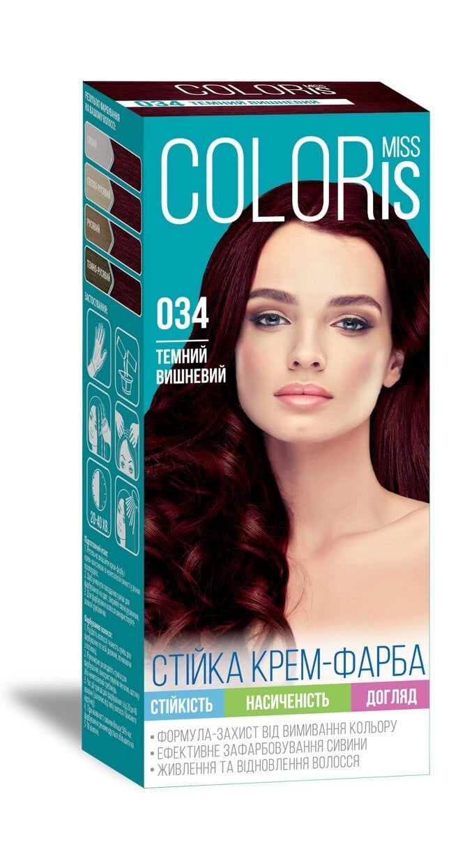 Фарба для волосся Miss Coloris 034 Темний вишневий
