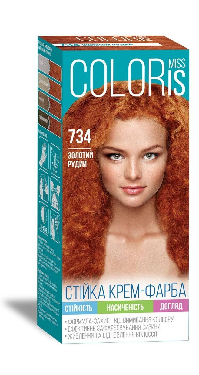 Фарба для волосся Miss Coloris 734 Золотий рудий