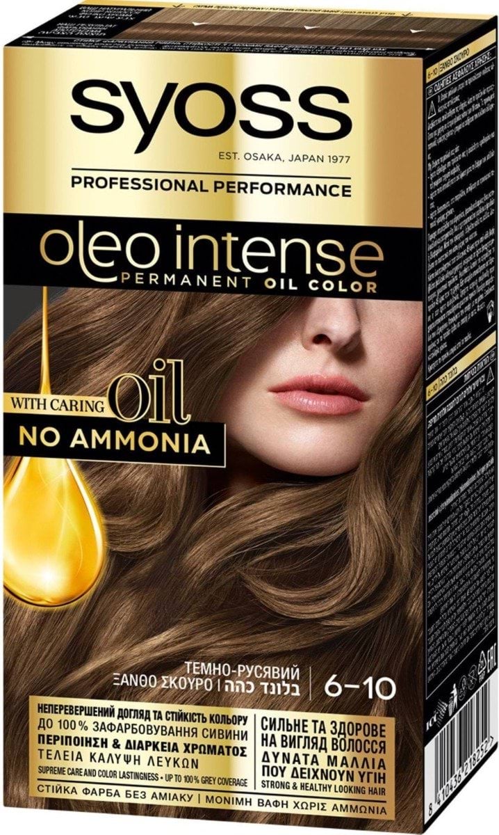 Фарба для волосся SYOSS Oleo Intense 6-10 без аміаку темно русявий
