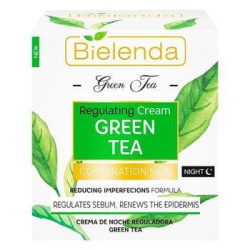 Крем для обличчя регулюючий для комбінованої та жирної шкіри нічний Bielenda Green Tea, 50 мл