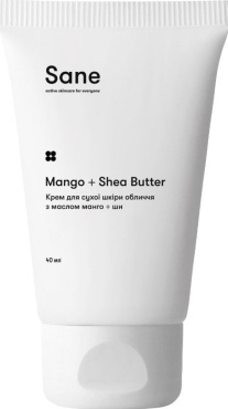 Крем для обличчя Sane Mango + Shea butter денний для сухої шкіри 40 мл