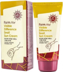 Крем для обличчя сонцезахисний FarmStay з екстрактом равлика SPF50+, 70 г