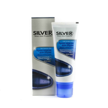 Крем-краска Silver для обуви пластиковый тюбик, синий, 75 мл