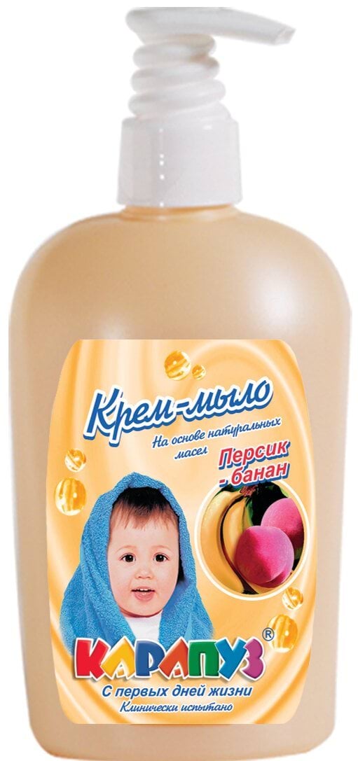 Крем-мыло Карапуз,персик-банан 400 мл