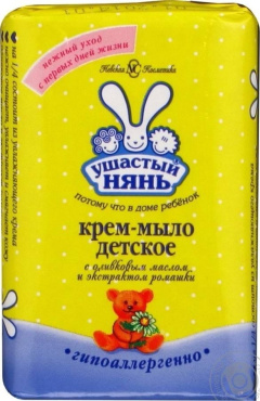 Крем-мило Ушастый нянь Дитяче оливкове масло та ромашка, 90 г