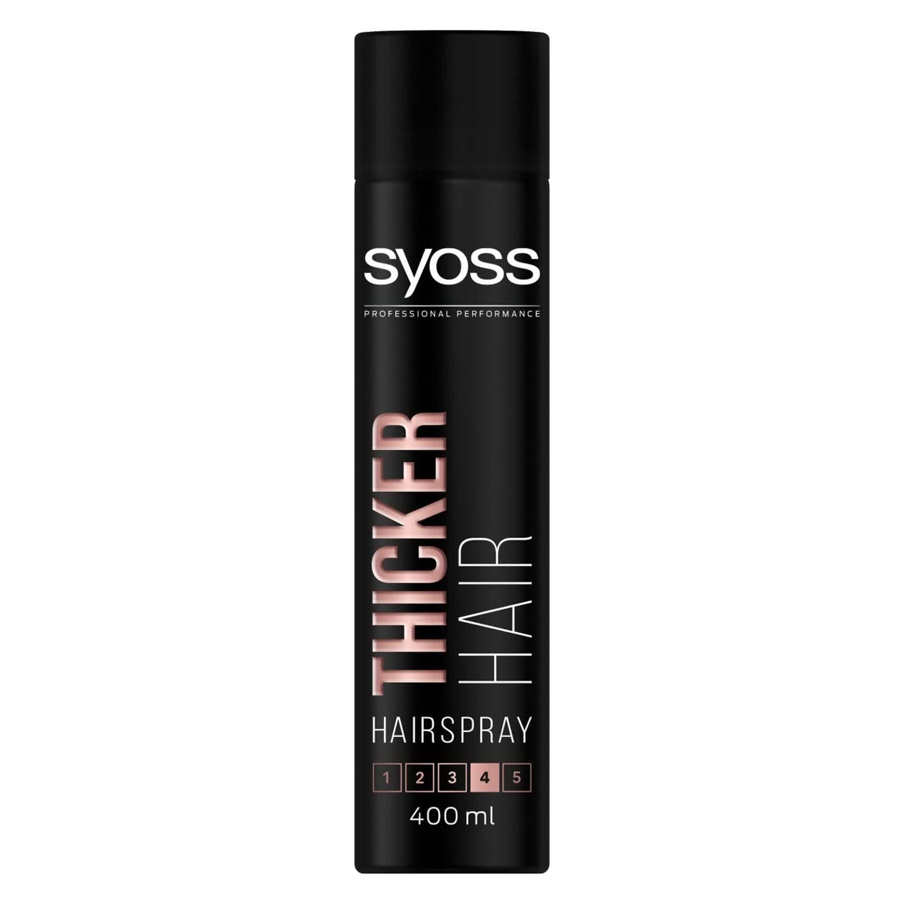 Лак для волос Syoss Thicker Hair с волокнами для утолщения волос, Фиксация 4 400 мл