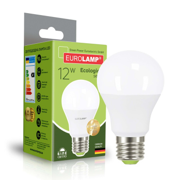 Лампа светодиодная EUROLAMP LED А60 12W E27 4000K, 1 шт