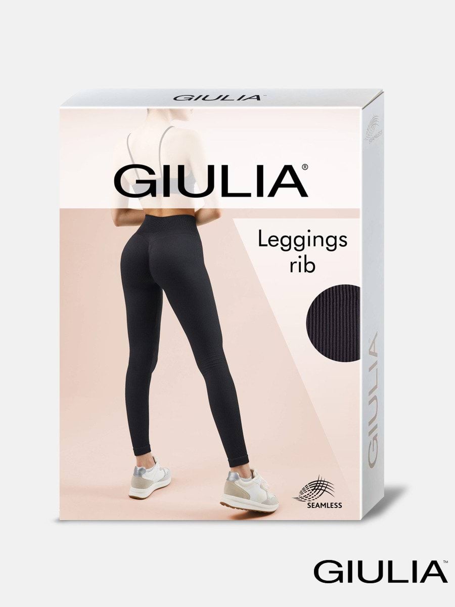 Giulia легінси в рубчик з моделюючим швом LEGGINGS RIB, р. S/M, nero — фото 1