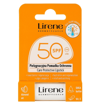 Бальзам для губ Lirene Защитный и Увлажняющий SPF 50, 4,3 г фото 1