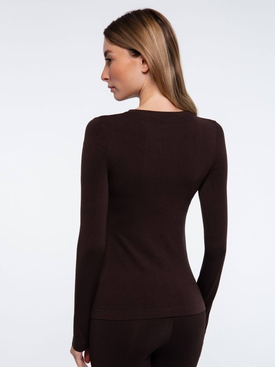 Лонгслив Giulia Longsleeve бесшовный размер S/M 01 chocolate фото 1
