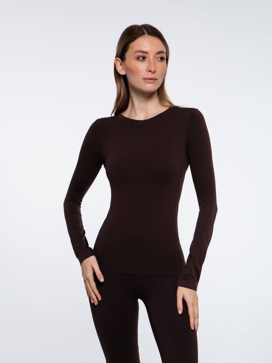 Лонгслив Giulia Longsleeve бесшовный размер S/M 01 chocolate фото 2