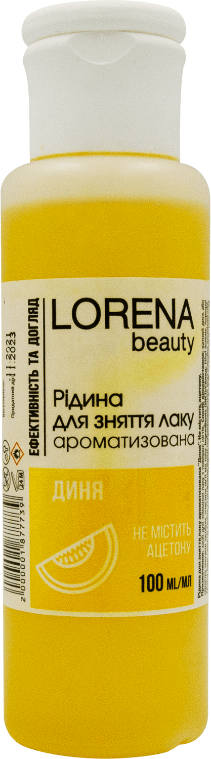 LORENA beauty рідина для зняття лаку ароматизована Диня, 100 мл
