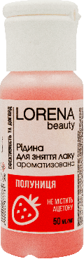 LORENA beauty рідина для зняття лаку ароматизована Полуниця, 50 мл