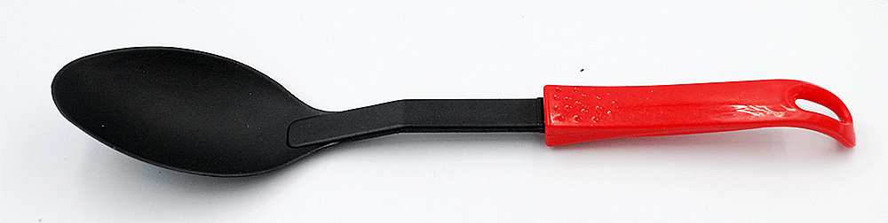Ложка кухонная нейлоновая с красной ручкой, 1 шт
