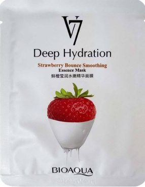 Маска для лица BIOAQUA тканевая тонизирующая витаминная с экстрактом клубники 30 г
