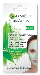 Маска для обличчя GARNIER Skin Active Чай матчу + каолін для комбінованої і жирної шкіри, 8 мл