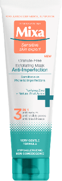 Маска для обличчя Mixa Anti-imperfection очищення для чутливої ​​шкіри схильної до недосконалостей, 150 мл