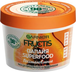Маска для волосся GARNIER Fructis Super Food Папая Відновлення для пошкодженого волосся, 390 мл
