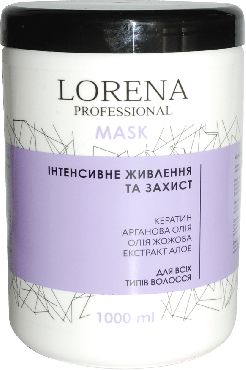 Маска для волосся Lorena Professional Інтенсивне живлення та захист, 1000 мл