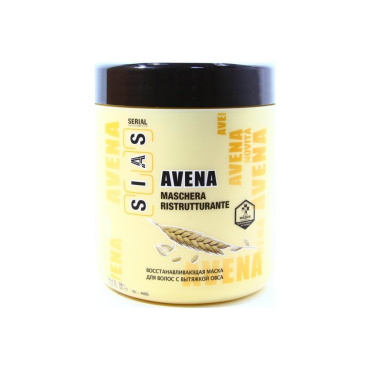 Маска для волос восстанавливающая SIAS Avena Maschera Ristrutturante Hair Mask с витяжкой овса, 1000 мл