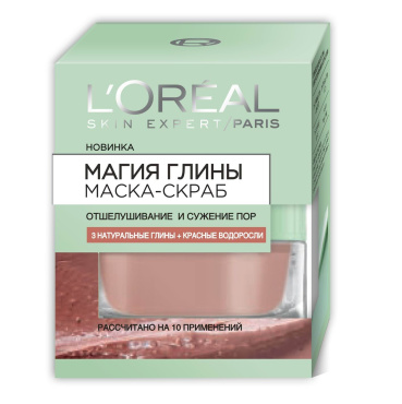 Маска L’Oréal Paris Skin Expert Магія Глини з Натуральної Глиною і Червоними Водоростями для всіх типів шкіри, 50 мл