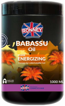 Маска RONNEY для фарбованого та позбавленого блиску волосся з олією Бабассу, 1000 мл