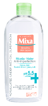 Мицеллярная вода Mixa Anti-imperfection для комбінованої або жирної чутливої ​​шкіри, 400 мл