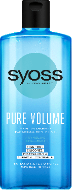 Мицеллярный шампунь SYOSS PURE VOLUME для нормальных и тонких волос 440 мл
