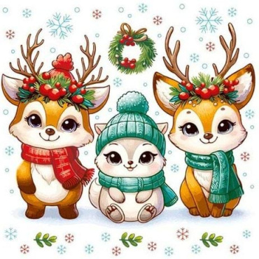 Серветки паперові La Fleur Святковий вайб звіряток 33 х 33, 2 шари 16 шт