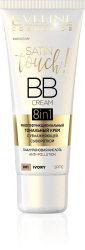 Багатофункціональний тональний крем із зволожуючою сироваткою 8в1 Eveline Cosmetics Satin Touch BB Cream SPF 10, 002 BEIGE, 30 мл