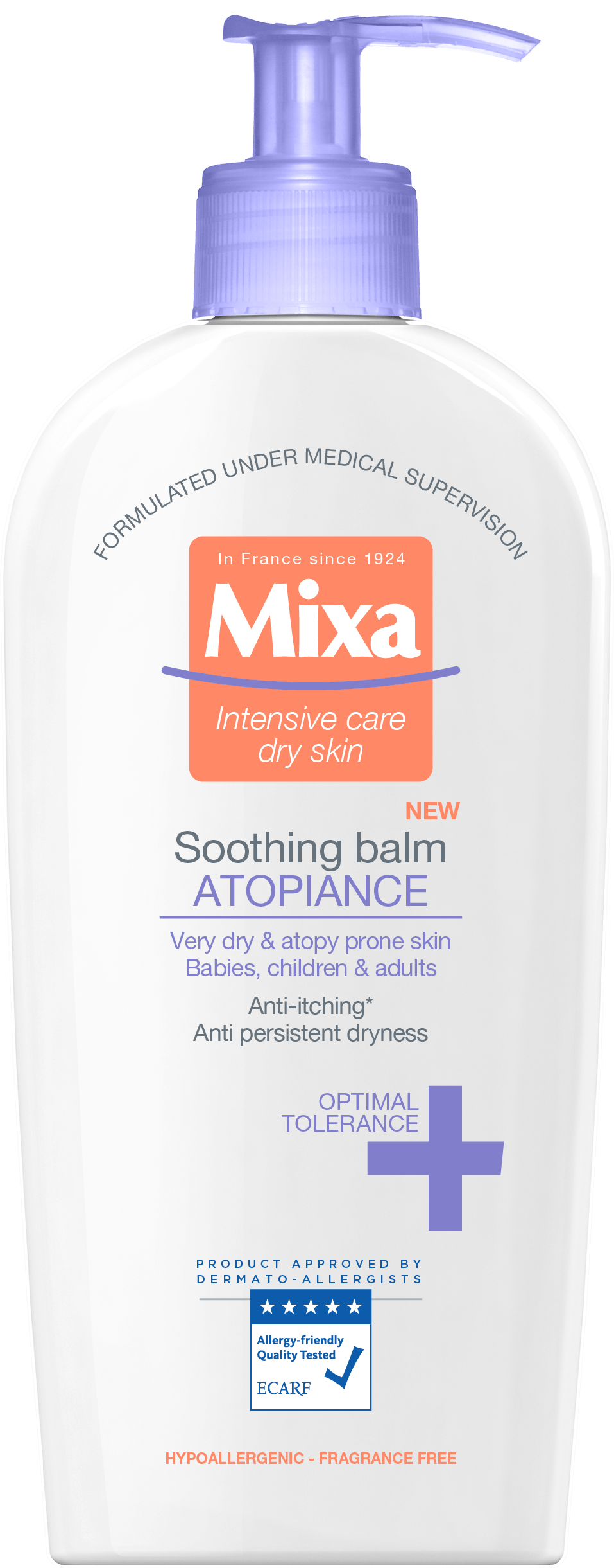 Молочко Mixa Body&hands для чувствительной кожи тела, склонной к атопии, 400 мл.