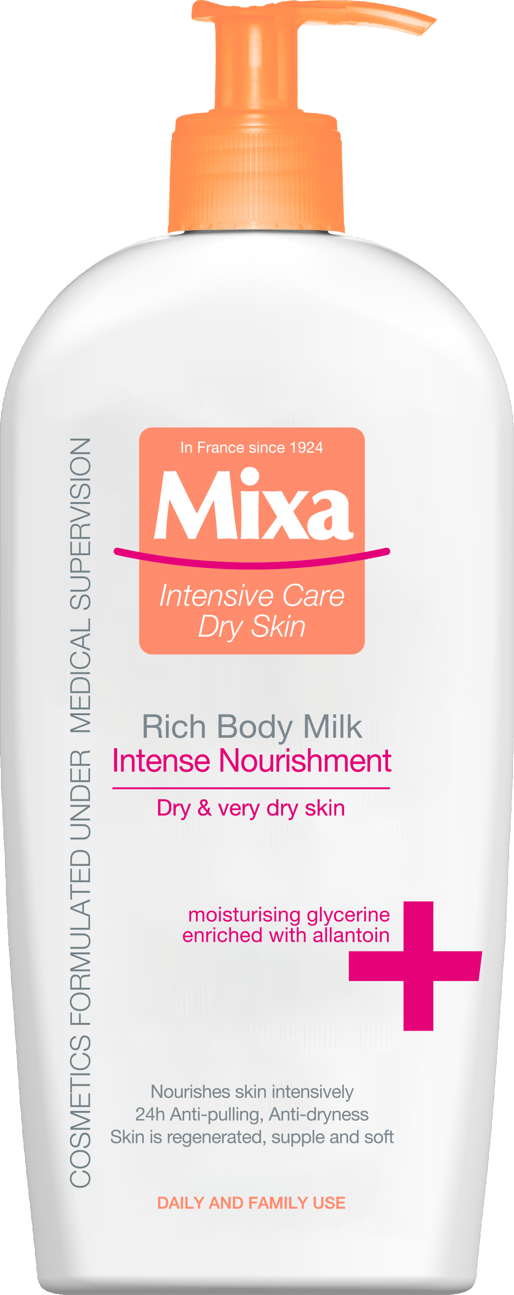 Молочко Mixa Body & hands для сухой и чувствительной кожи тела, 400 мл.
