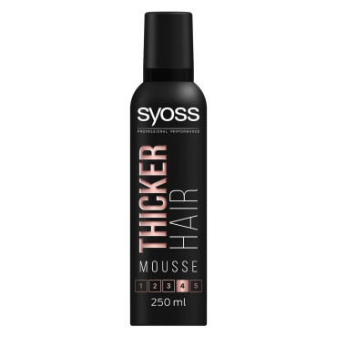Пена-Мусс для волос Syoss Thicker Hair с эффектом утолщения волос, Фиксация 4 250 мл