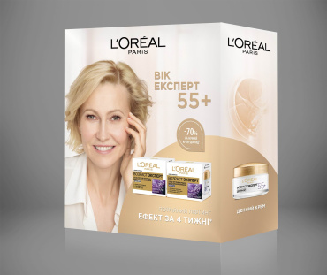 Набор 2 в 1 L’Oréal Paris Skin Expert Возраст Эксперт (крем дневной 55+, 50 мл + крем ночной 55+, 50 мл)