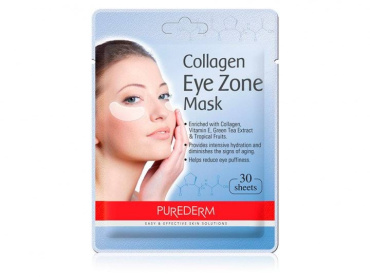 Набор тканевых патчей под глаза с коллагеном PUREDERM Collagen Eye Zone Mask 30 шт