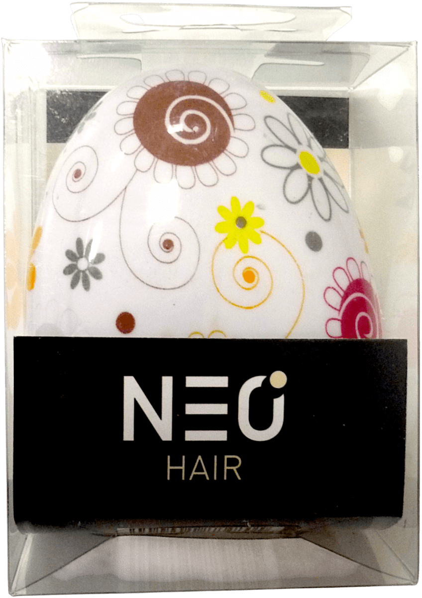 Щітка масажна NEO hair дорожня з принтом, рожева
