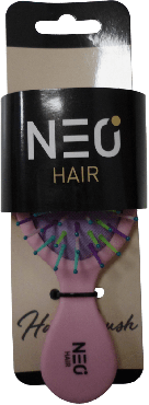 Щітка масажна NEO hair маленька з різнокольоровою щетиною, рожева