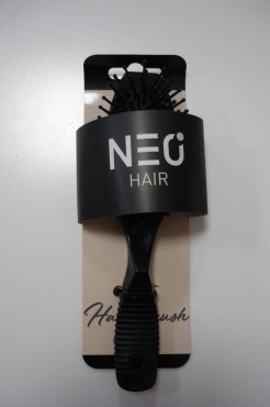 NEO hair щетка массажная овальная с резиновой ручкой, черная