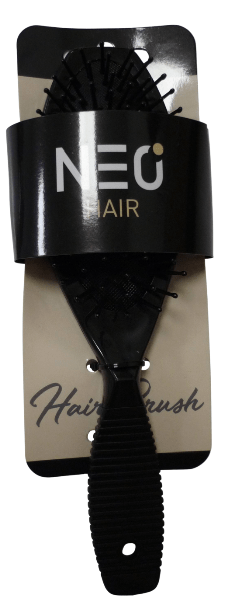 Щітка масажна NEO hair овальна з гумовою ручкою велика чорна