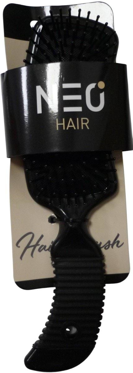 Щітка масажна NEO hair прямокутна, чорна 22 см