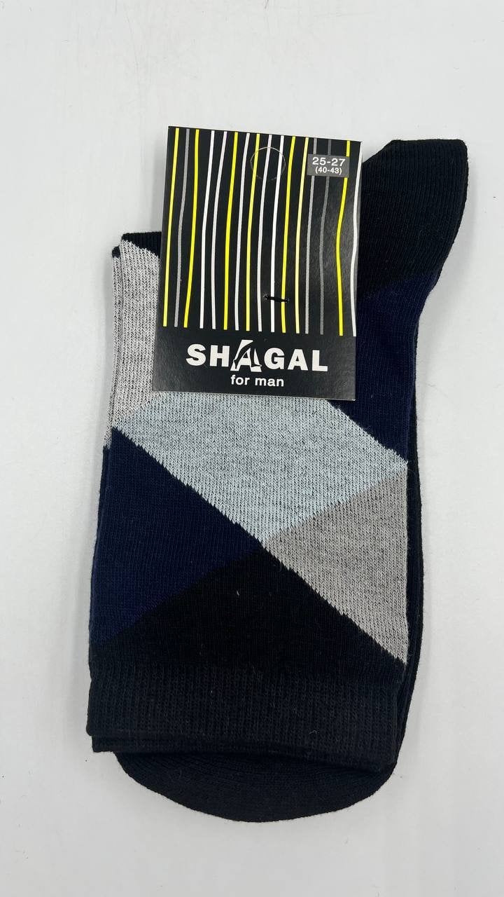 Шкарпетки чоловічі Shagal з малюнком р 25-27, ромби чорний
