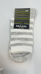 Шкарпетки жіночі Shagal сер. паголенок з малюнком р 23-25, смужки бежеві