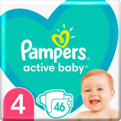Pampers Active Baby підгузки Розмір 4 (9-14 кг) 46 штт