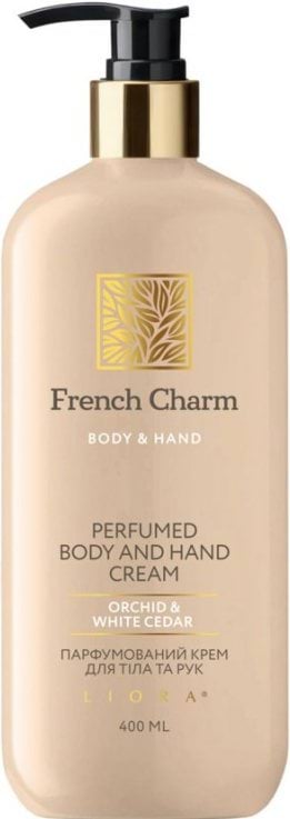 Парфюмированный крем для тела и рук Liora Orchid & White cedar French Charm 400мл