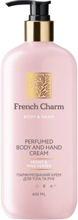 Парфюмированный крем для тела и рук Liora Peony & Pink pepper French Charm 400мл