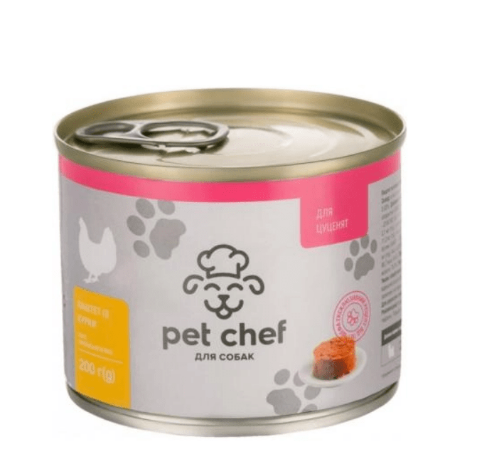 Паштет мясной Pet Chef с курицей для щенков, 200г
