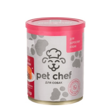 Паштет м'ясний Pet Chef з яловичиною для дорослих собак, 360г