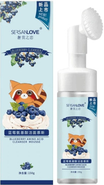 Мус-пенка для умывания Sersanlove Blueberry с аминокислотами и черникой 150 мл фото 1